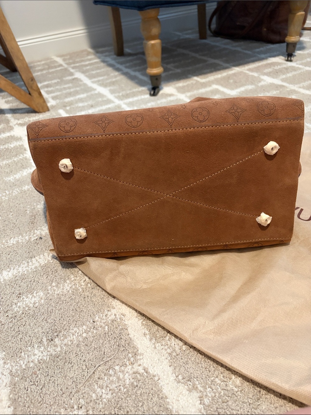 LV Caramel Color Suede Bag - Picture 8 of 15